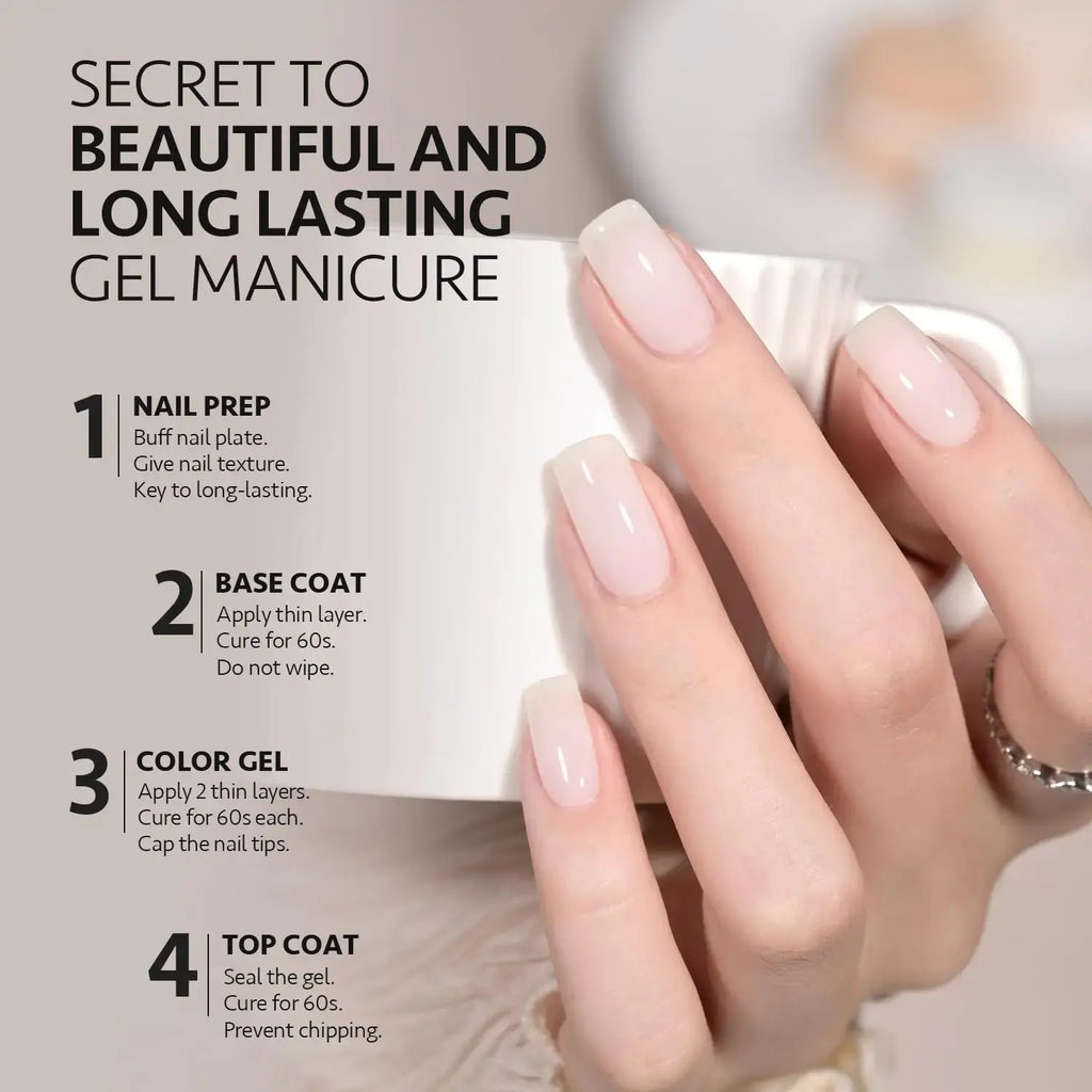 GAOY White Translucent Jelly Gel Nail Polish | Creamy White