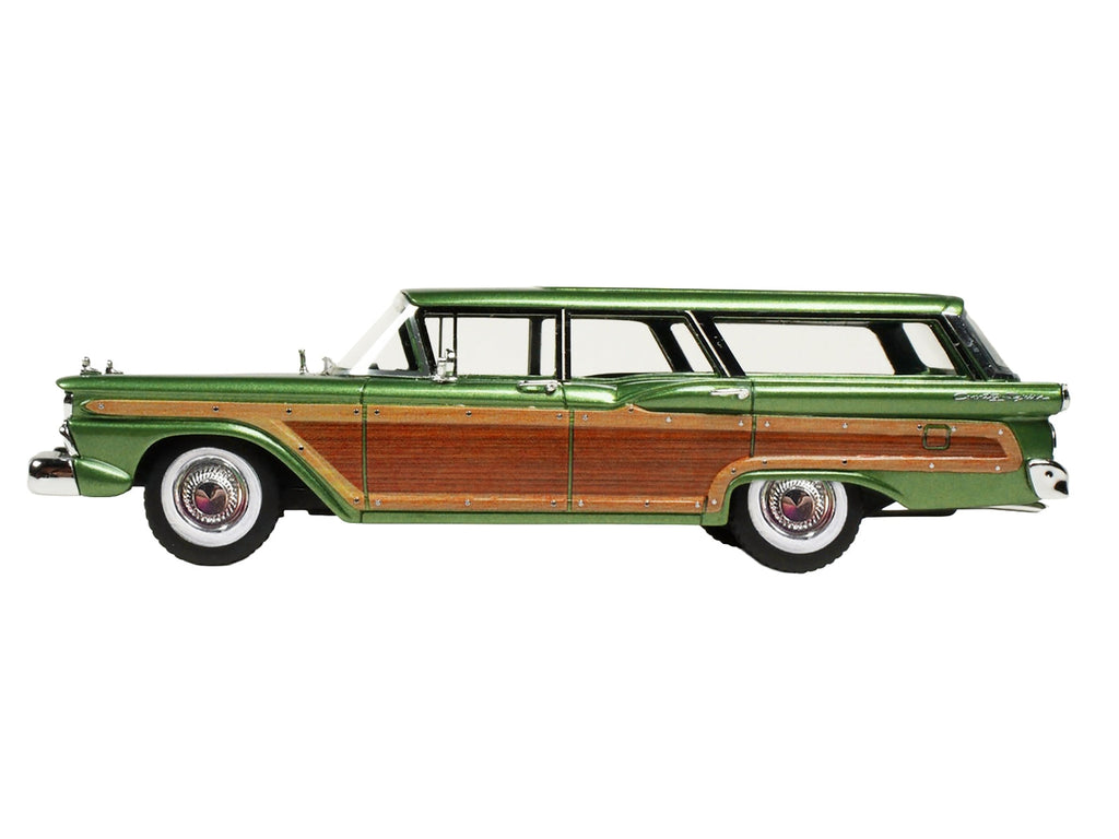 1959 Ford Country Squire Sherwood Green Metallic with Woodgrain Sides and Green Interior Limited Edition to 200 pieces Worldwide 1/43 Model Car by Goldvarg Collection