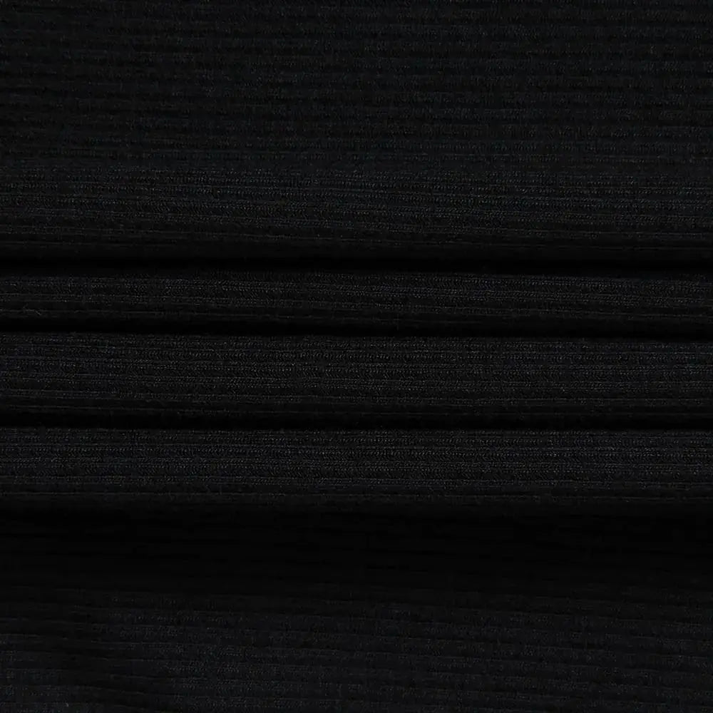 GEMBERA Womens Ribbed Long Sleeve Fitted Knit Tops - Black Crewneck Shirts