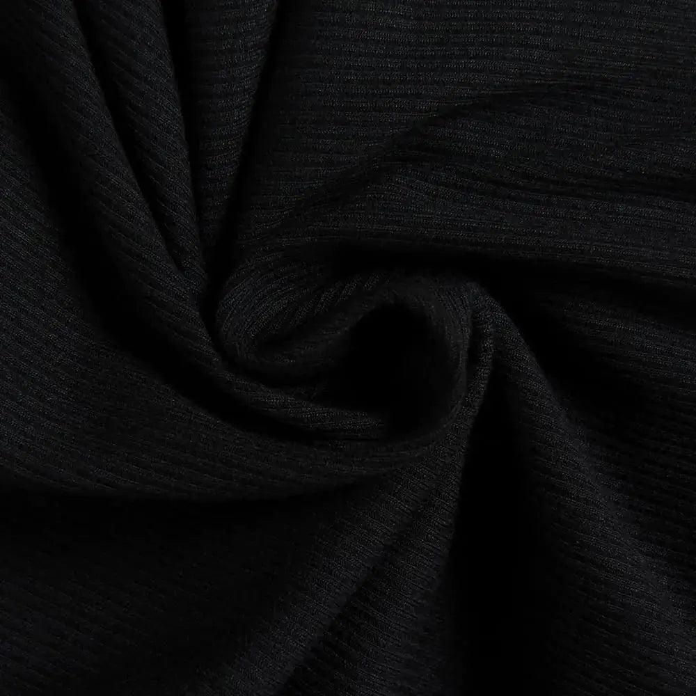 GEMBERA Womens Ribbed Long Sleeve Fitted Knit Tops - Black Crewneck Shirts