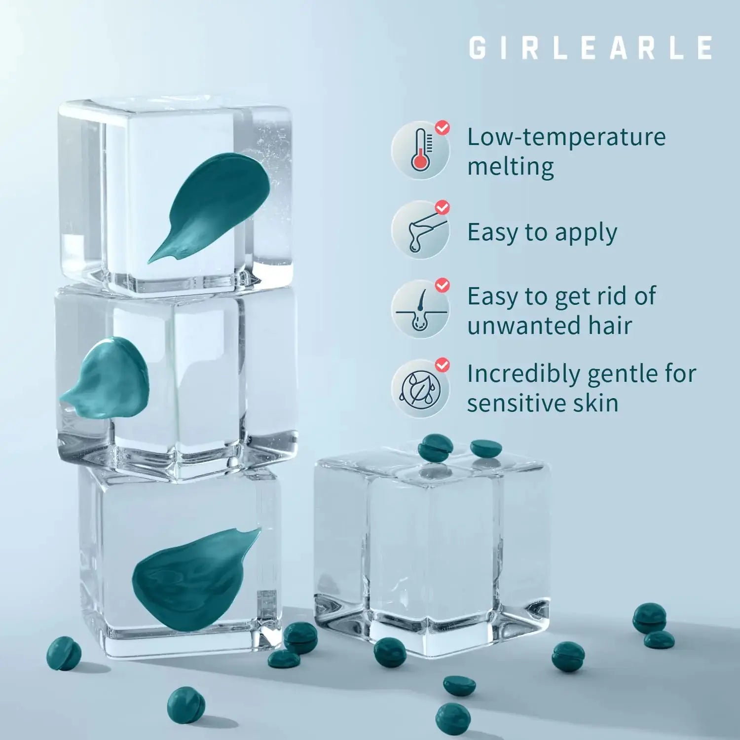 GIRLEARLE Hard Wax Beans for Sensitive Skin | Jasmine Infused Wax for Women and Men Hair Removal
