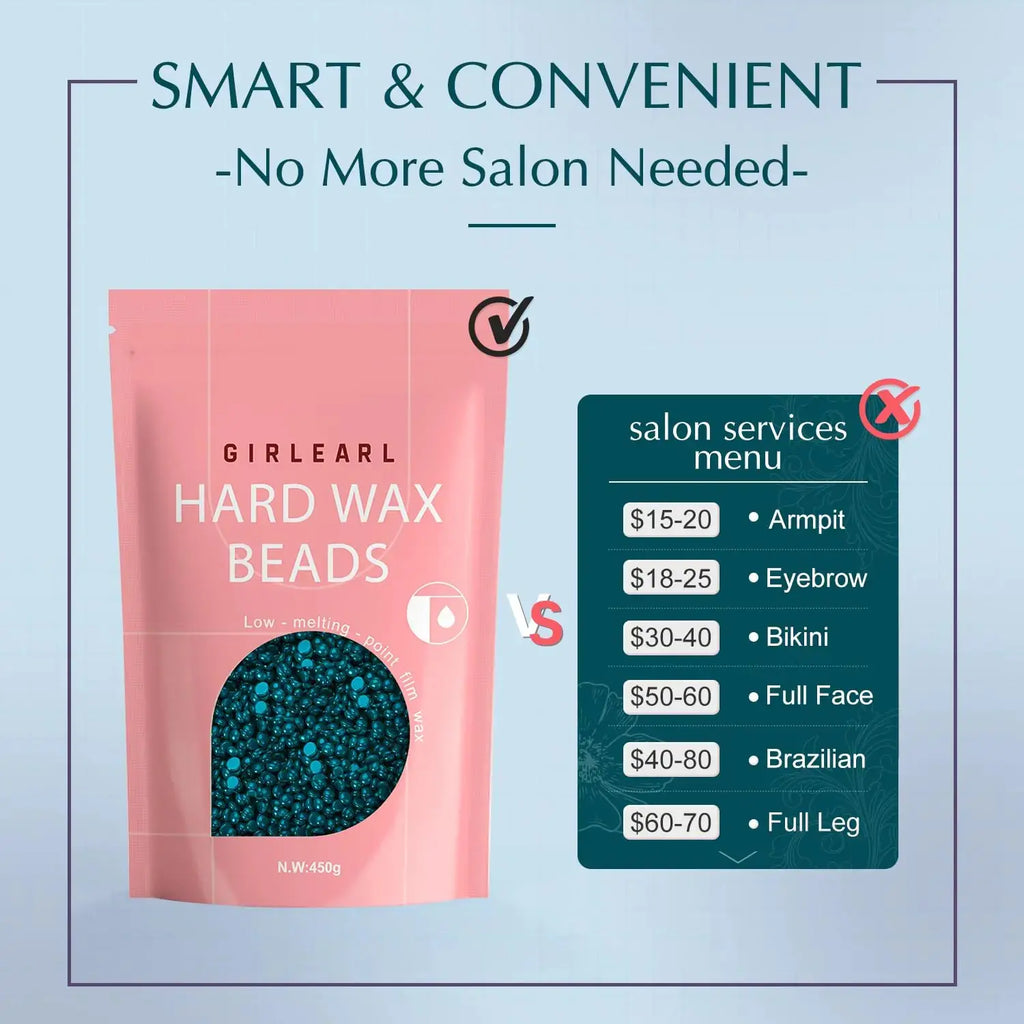 GIRLEARLE Hard Wax Beans for Sensitive Skin | Jasmine Infused Wax for Women and Men Hair Removal