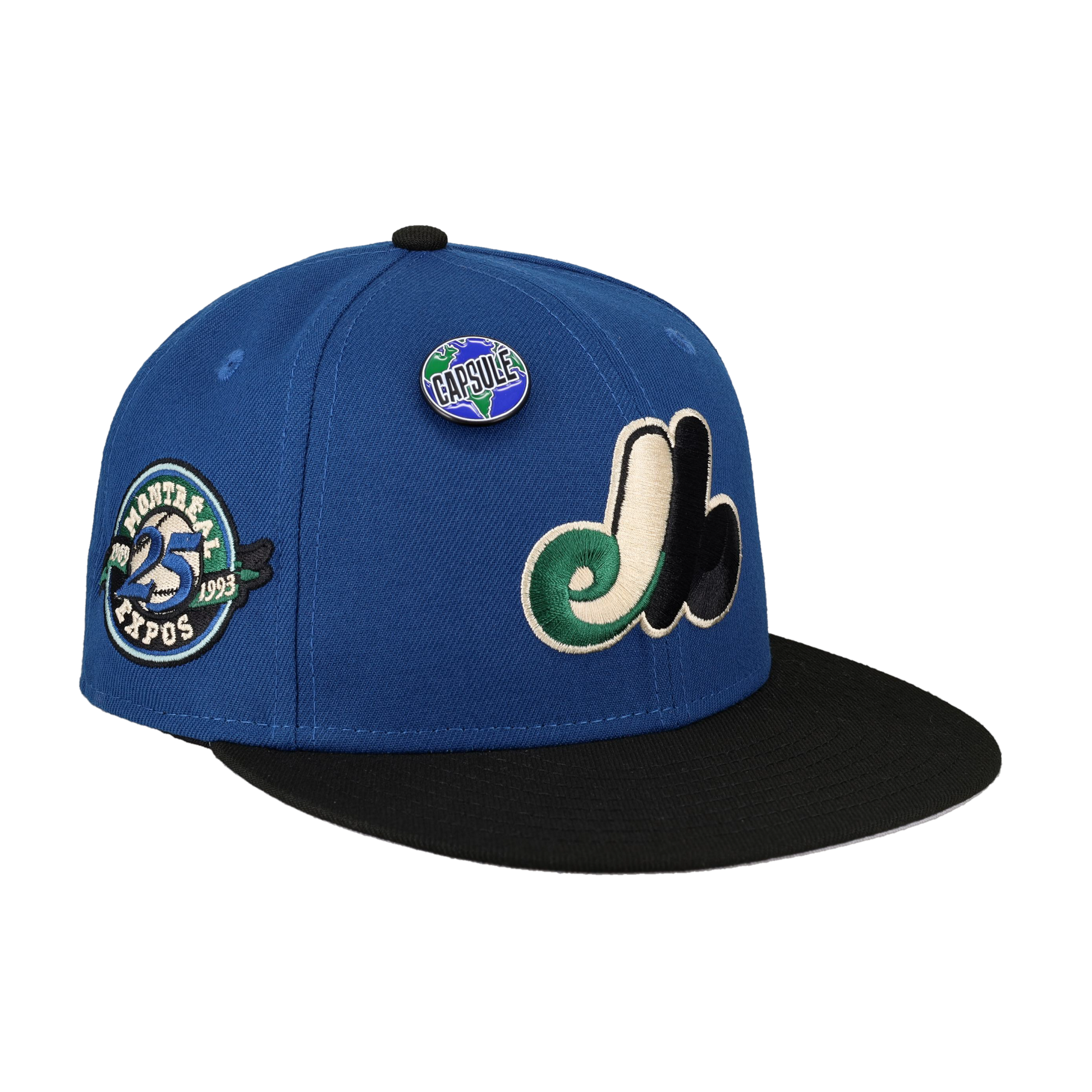 Montreal Expos Globe Collection 25th Anniversary Patch Fitted Hat