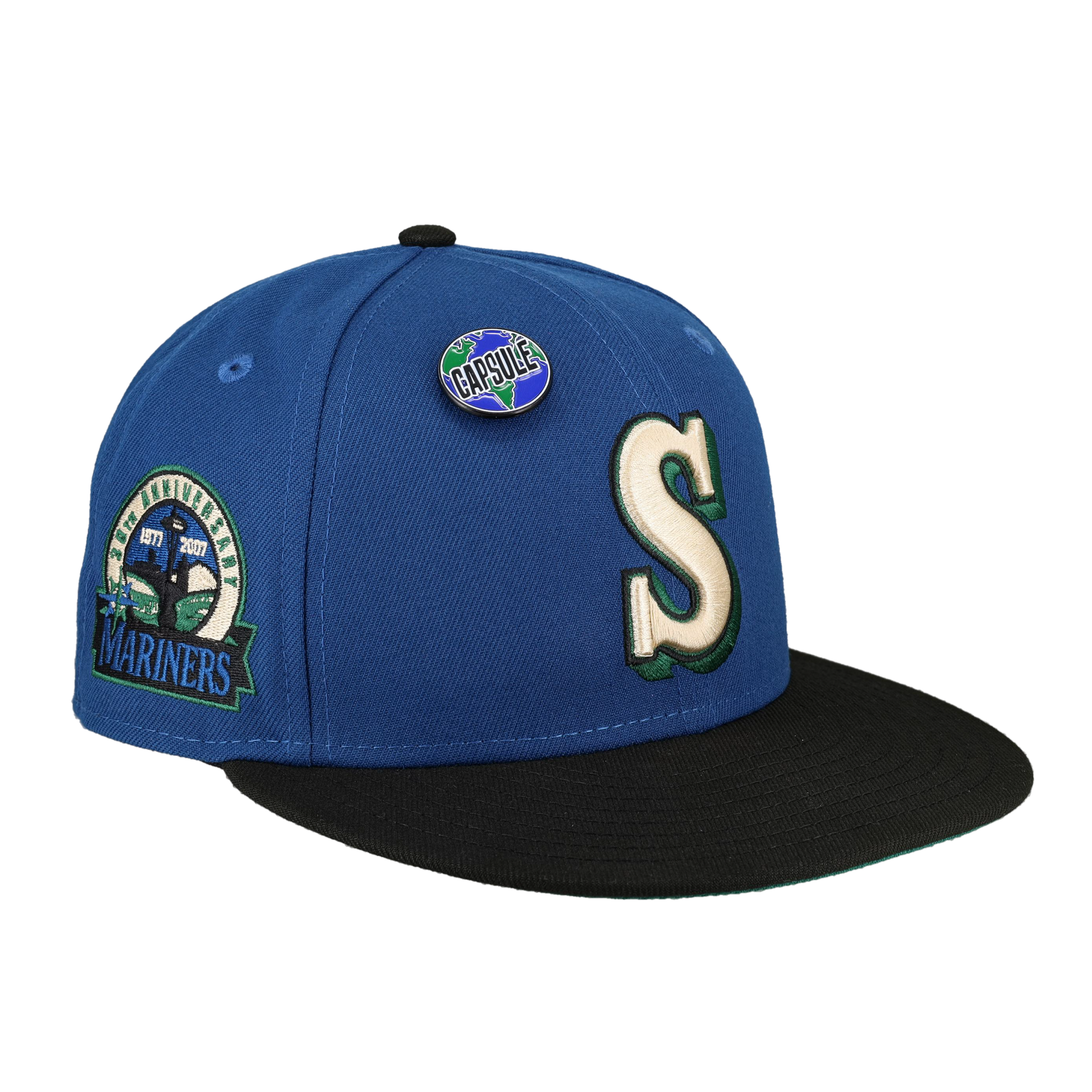 Seattle Mariners Globe Collection 30th Anniversary Patch Fitted Hat