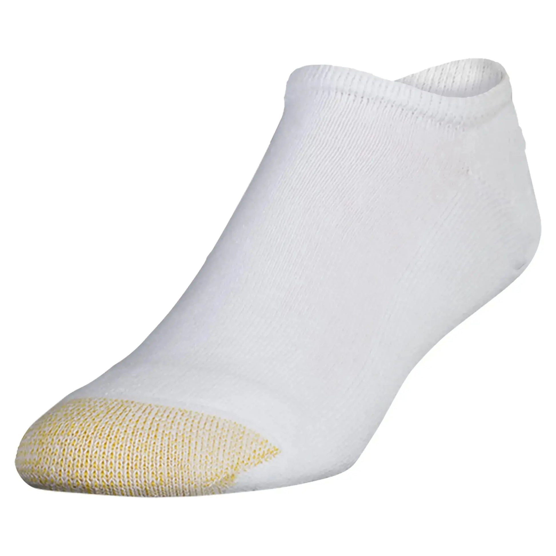 GOLDTOE Men's 656F Cotton No Show Athletic Socks, White Multipairs