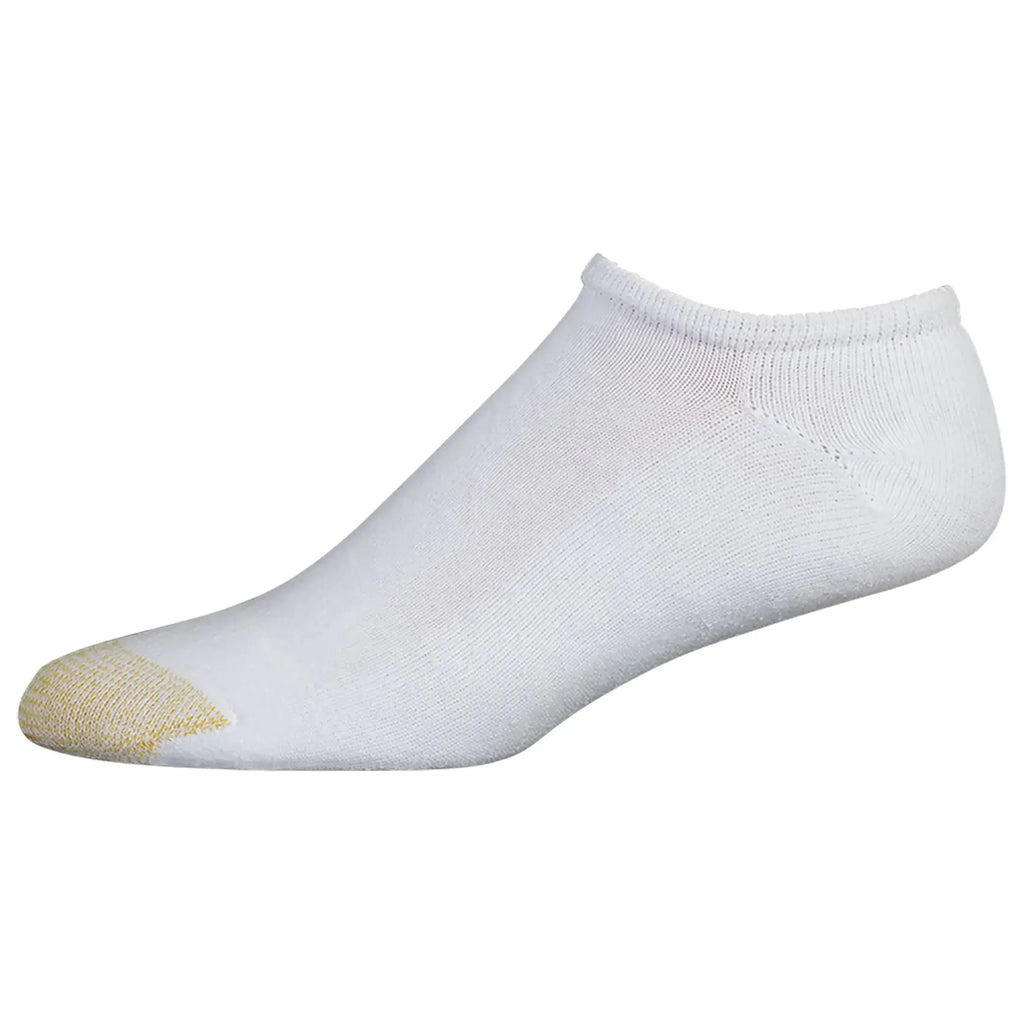 GOLDTOE Men's 656F Cotton No Show Athletic Socks, White Multipairs