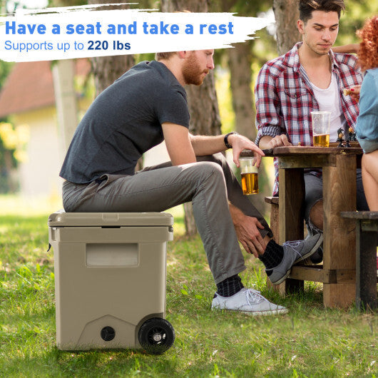 42 Quart Hard Cooler with Wheels and Handle