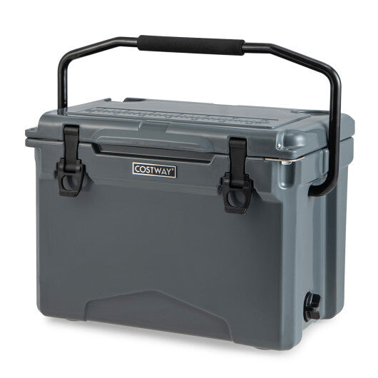 25 QT Hard Cooler with Aluminum Handle and Integrated Cup Holders-Tan