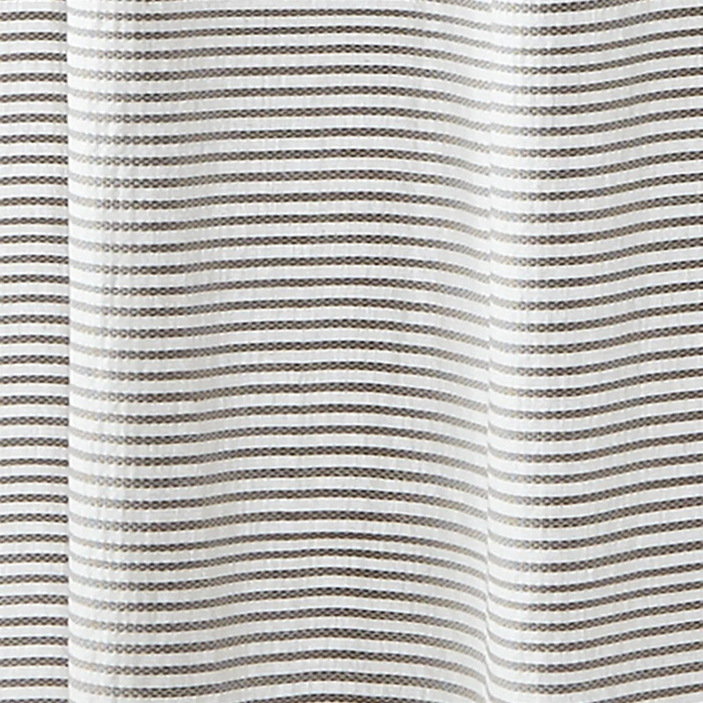72-inch Grey and White Stripes Cotton Shower Curtain with Tassels