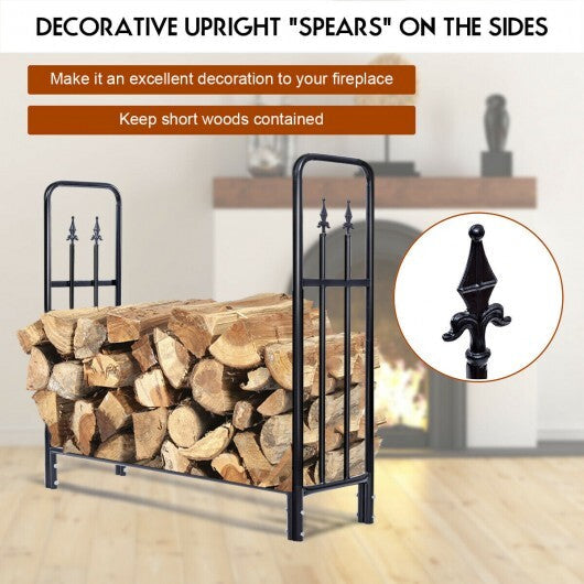4 Feet Outdoor Heavy Duty Steel Firewood Wood Storage Rack