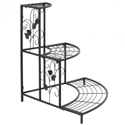 3 Tier Floral Corner Metal Plant Pot Rack