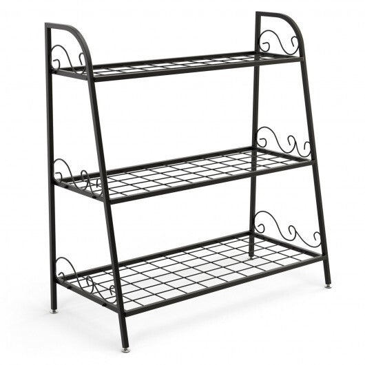 3-tier Metal Plant Stand Shelf Display Rack for Plants Shoes Flower Pot
