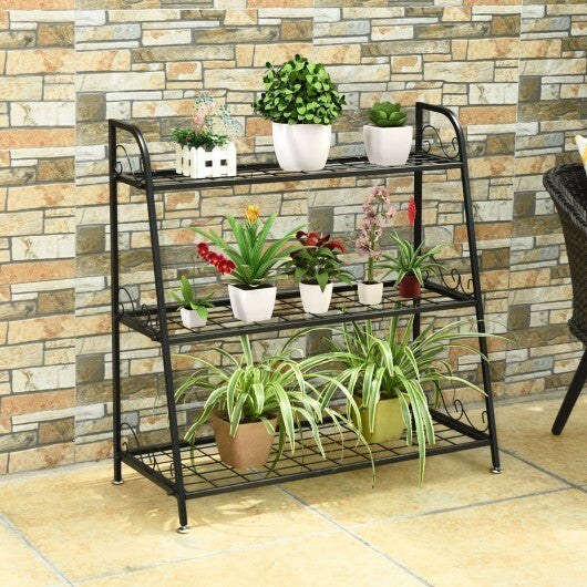 3-tier Metal Plant Stand Shelf Display Rack for Plants Shoes Flower Pot