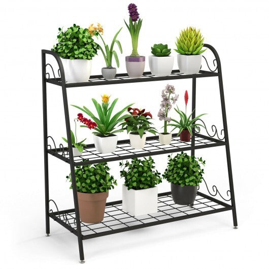 3-tier Metal Plant Stand Shelf Display Rack for Plants Shoes Flower Pot