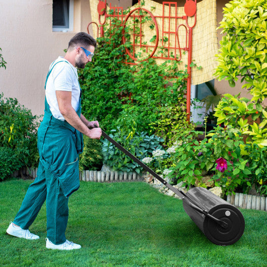 Metal Lawn Roller with Detachable Gripping Handle-Green