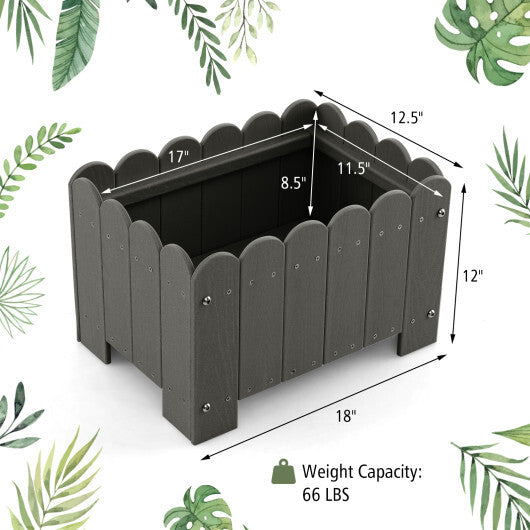 2 Pack Rectangular Planter Box with Drainage Gaps for Front Porch Garden Balcony-Orange
