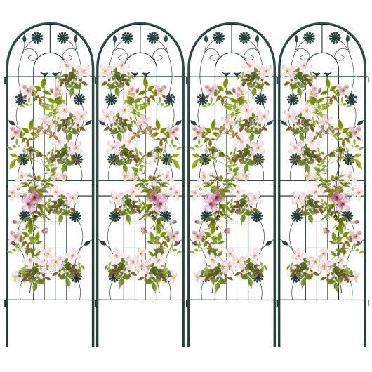 4 Pack 71 x 20 Inches Metal Garden Trellis for Climbing Plants-White