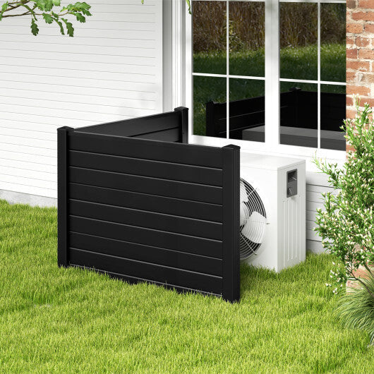 Outdoor PVC Air Conditioner Fence with 20 Inch Long Stakes-Brown