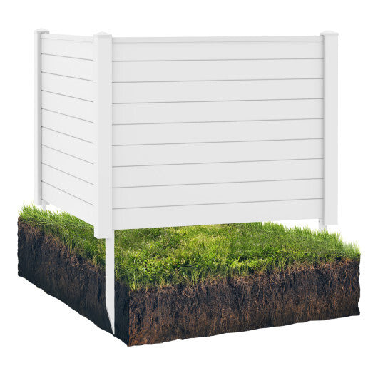 Outdoor PVC Air Conditioner Fence with 20 Inch Long Stakes-Brown
