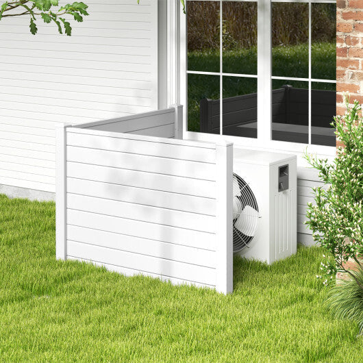 Outdoor PVC Air Conditioner Fence with 20 Inch Long Stakes-Brown