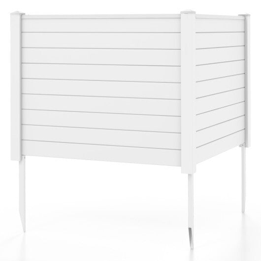 Outdoor PVC Air Conditioner Fence with 20 Inch Long Stakes-Brown