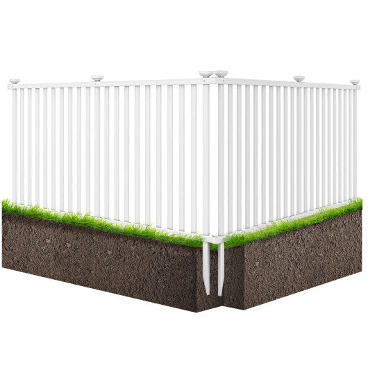 2 Piece 80 x 51 Inch Vinyl Picket Fence for Garden-Black