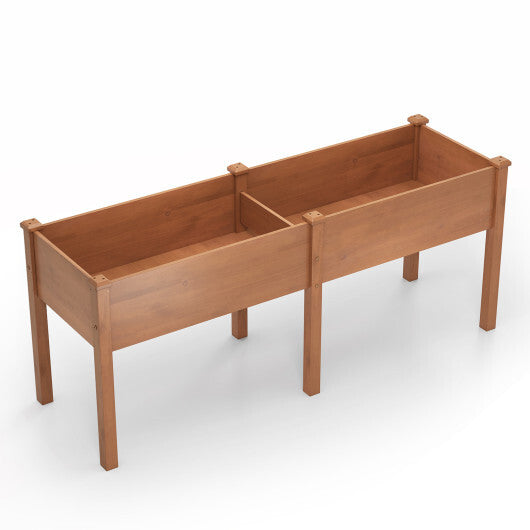Large Raised Garden Bed with Drainage Holes and 6 Supporting Legs-Natural
