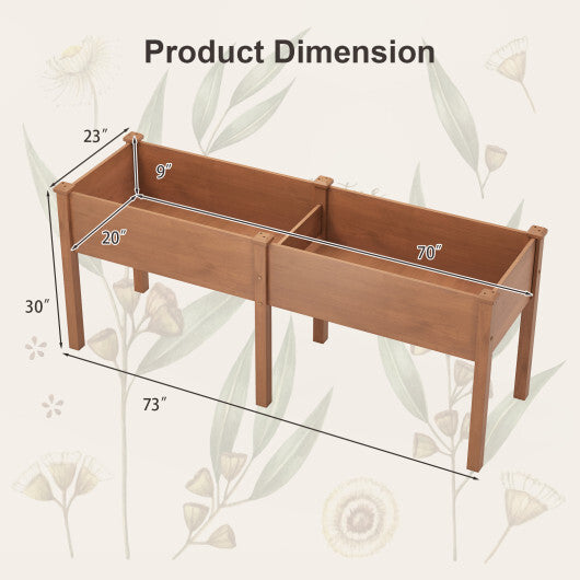 Large Raised Garden Bed with Drainage Holes and 6 Supporting Legs-Natural