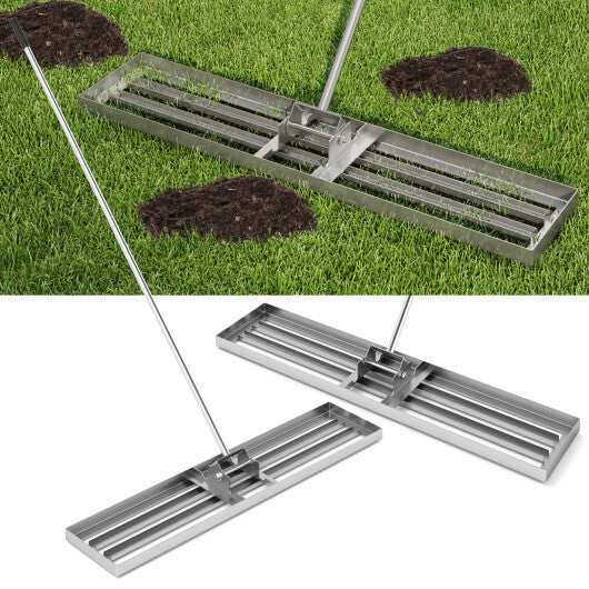 Lawn Leveling Rake 46 x 10 Inch Heavy Duty Lawn Level Tool for Soil-Black