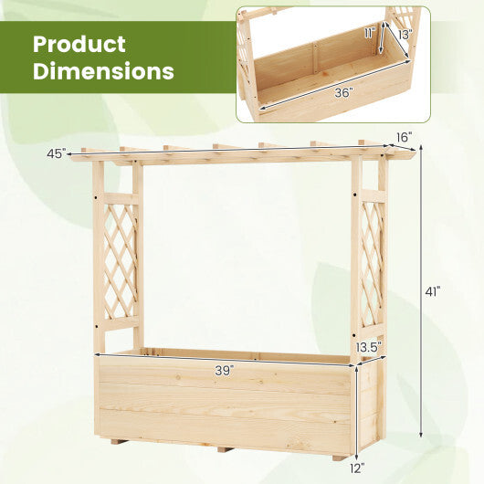 Raised Garden Bed Wooden Elevated Planter Box with Hanging Roof-S