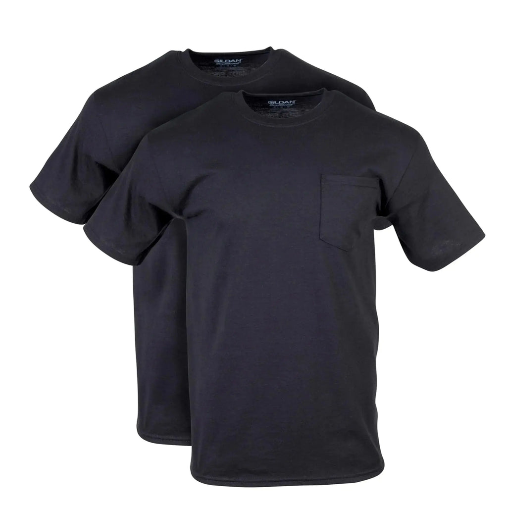 Gildan Adult DryBlend Workwear T-Shirts with Pocket, 2-Pack 3X-Large Black