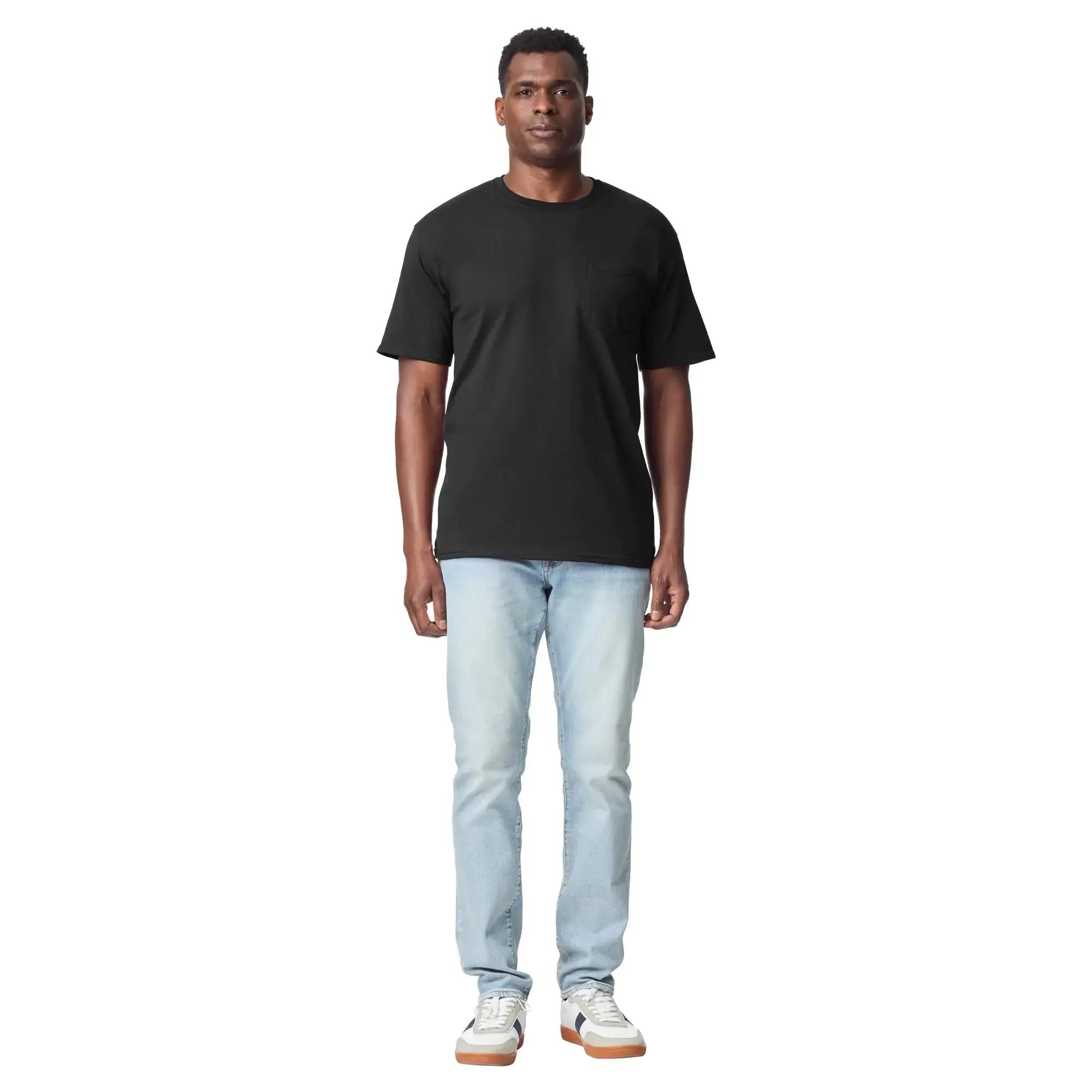 Gildan Adult DryBlend Workwear T-Shirts with Pocket, 2-Pack 3X-Large Black