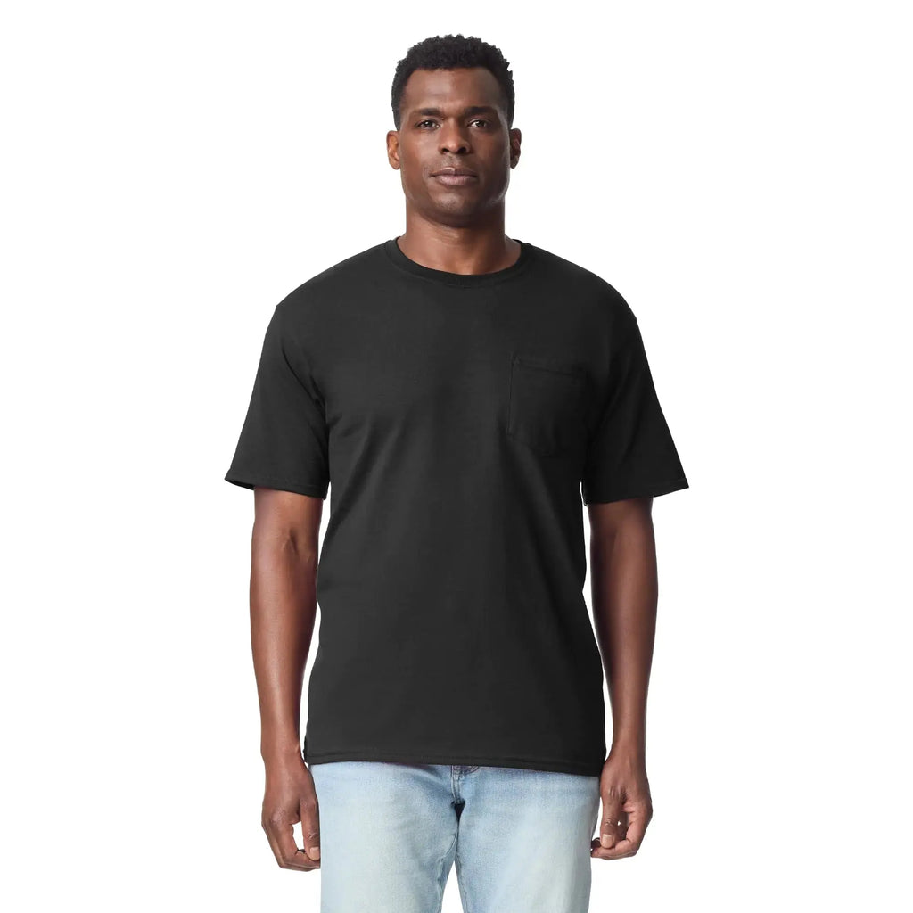 Gildan Adult DryBlend Workwear T-Shirts with Pocket, 2-Pack 3X-Large Black