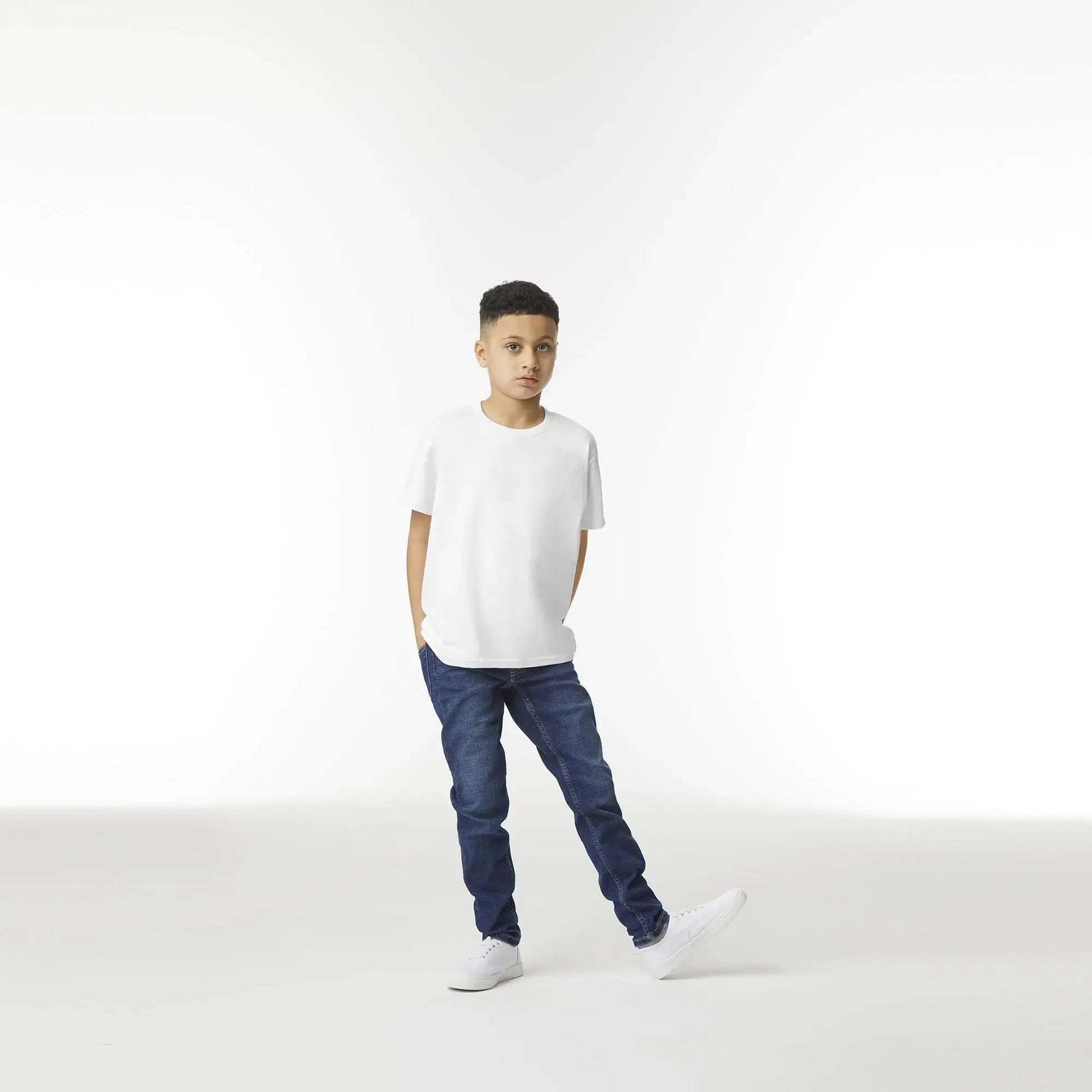 Gildan Youth Heavy Cotton T-Shirt, Style G5000B, 2-Pack X-Large White