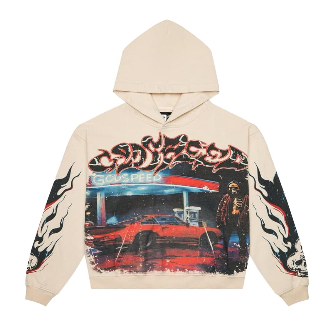 Godspeed Pitstop Hoodie Washed Bone