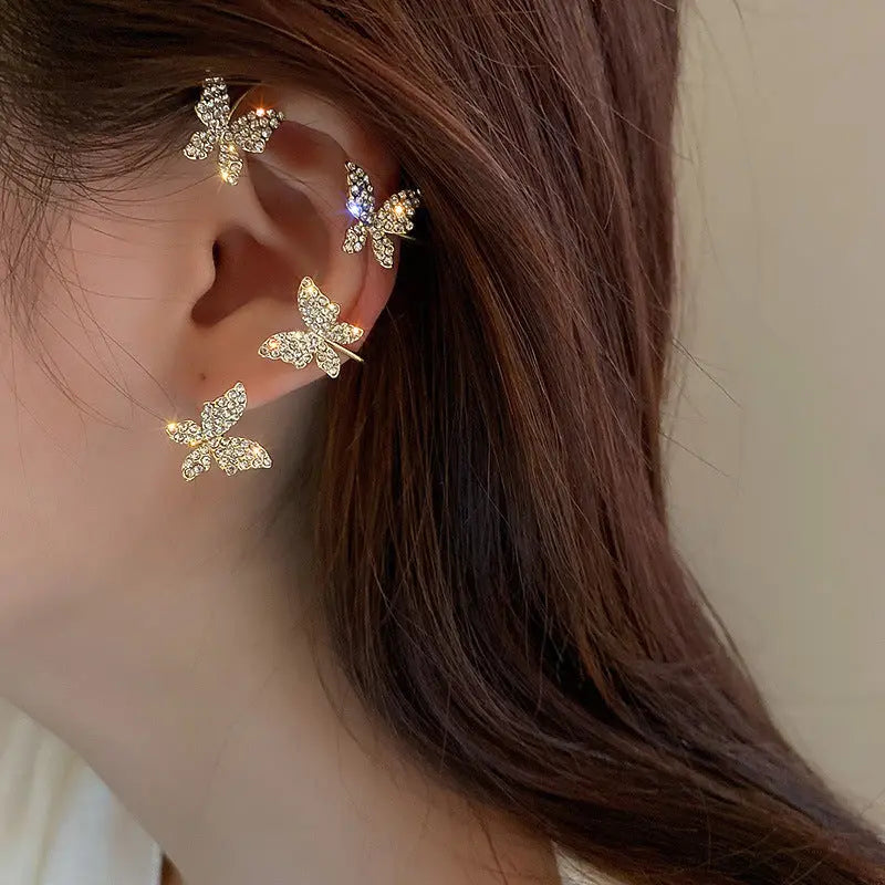 Gold Plated Metal Butterfly Ear Clip