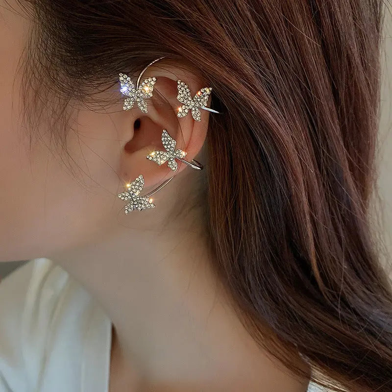 Gold Plated Metal Butterfly Ear Clip