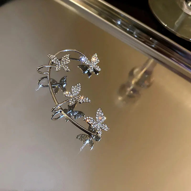Gold Plated Metal Butterfly Ear Clip