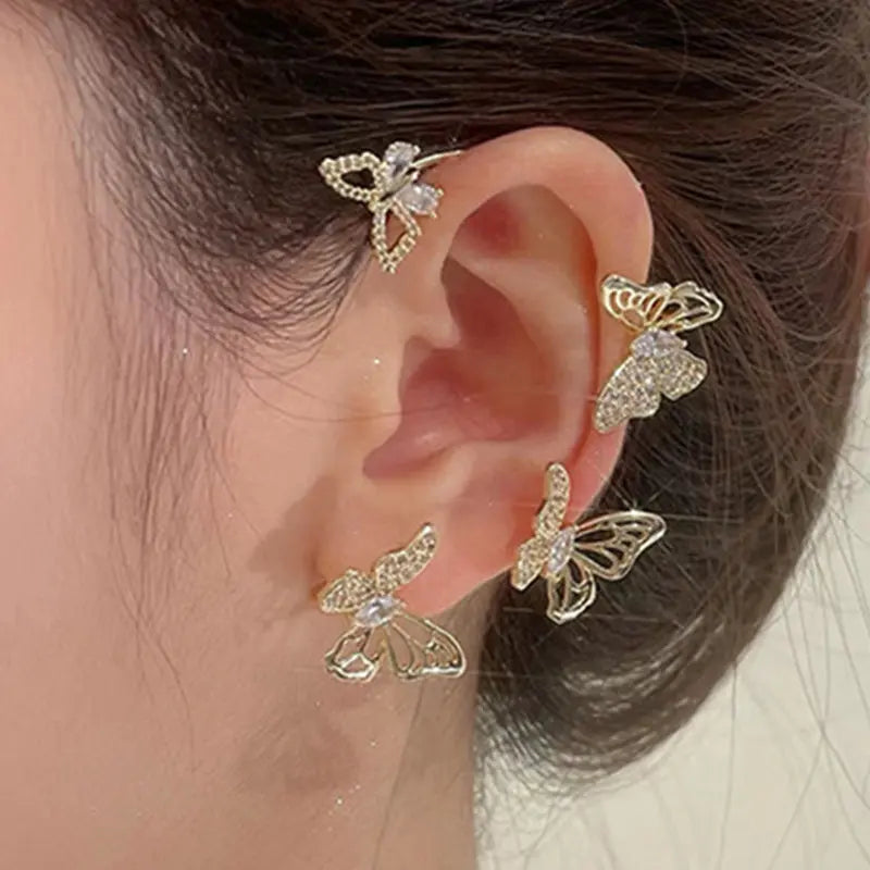 Gold Plated Metal Butterfly Ear Clip