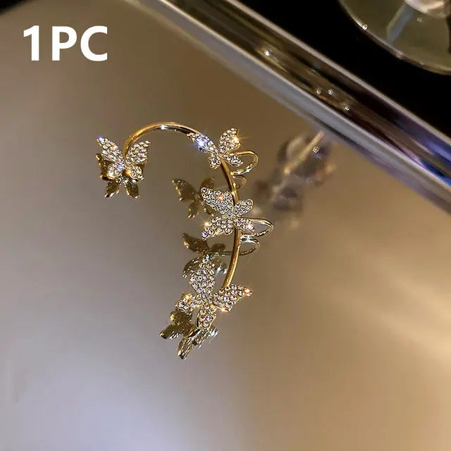 Gold Plated Metal Butterfly Ear Clip