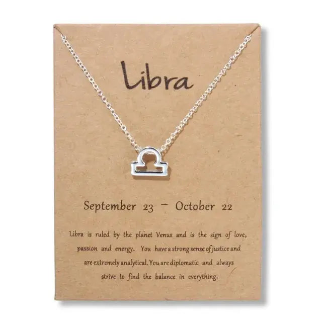 Gold Zodiac Pendant Necklace For Women