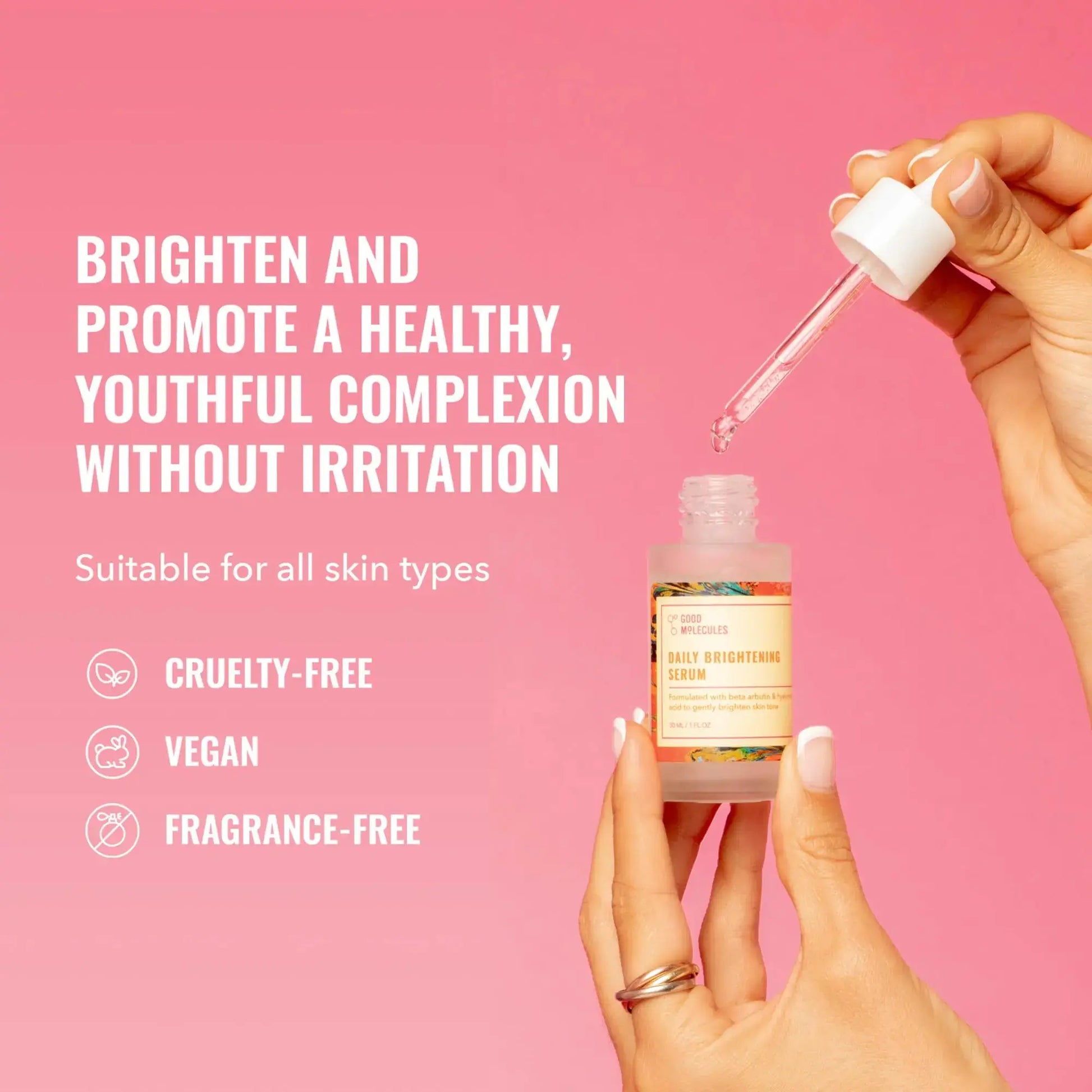 Good Molecules Daily Brightening Serum - Hydrating Facial Serum with Beta Arbutin and Hyaluronic Acid to Moisturize
