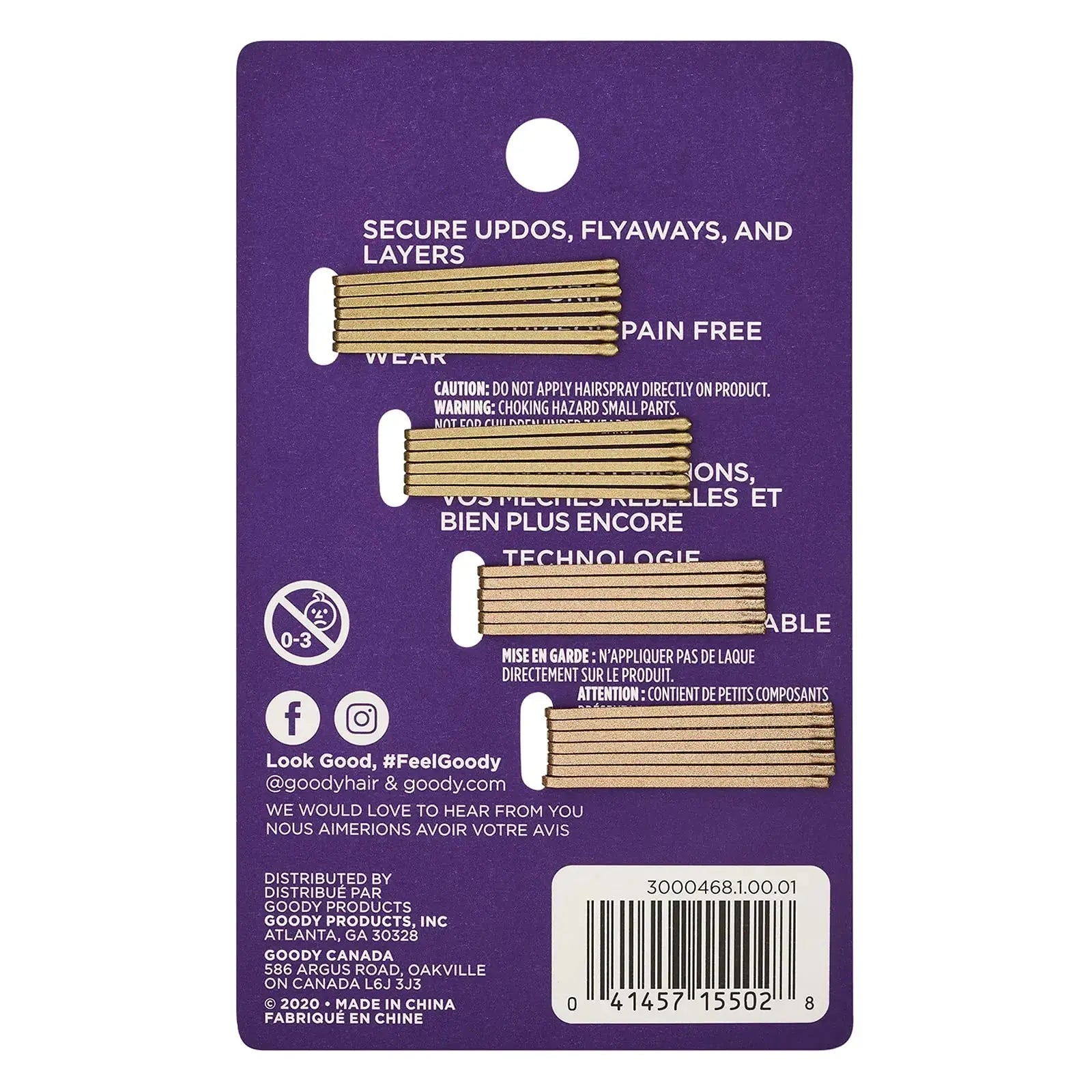 Goody Styling Hair Bobby Pins - Metallic Blonde, 26 Count
