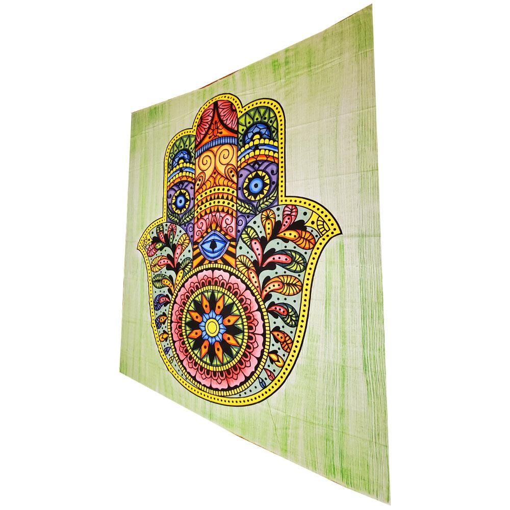 Hand Of Fatima Cotton Tapestry 90x80 Inch Wall Art Decor