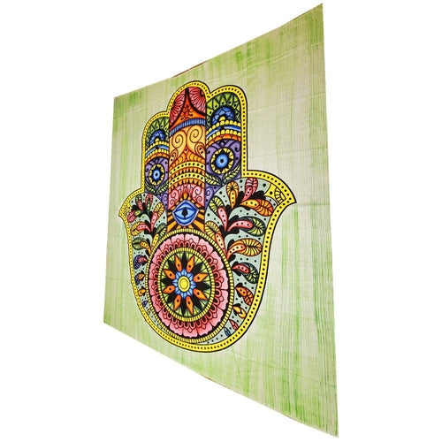 Hand Of Fatima Cotton Tapestry 90x80 Inch Wall Art Decor