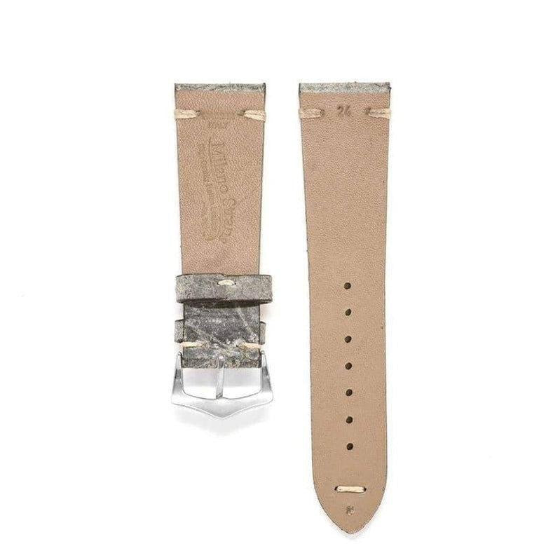 Grey Leather Vintage Watch Strap - Grey color