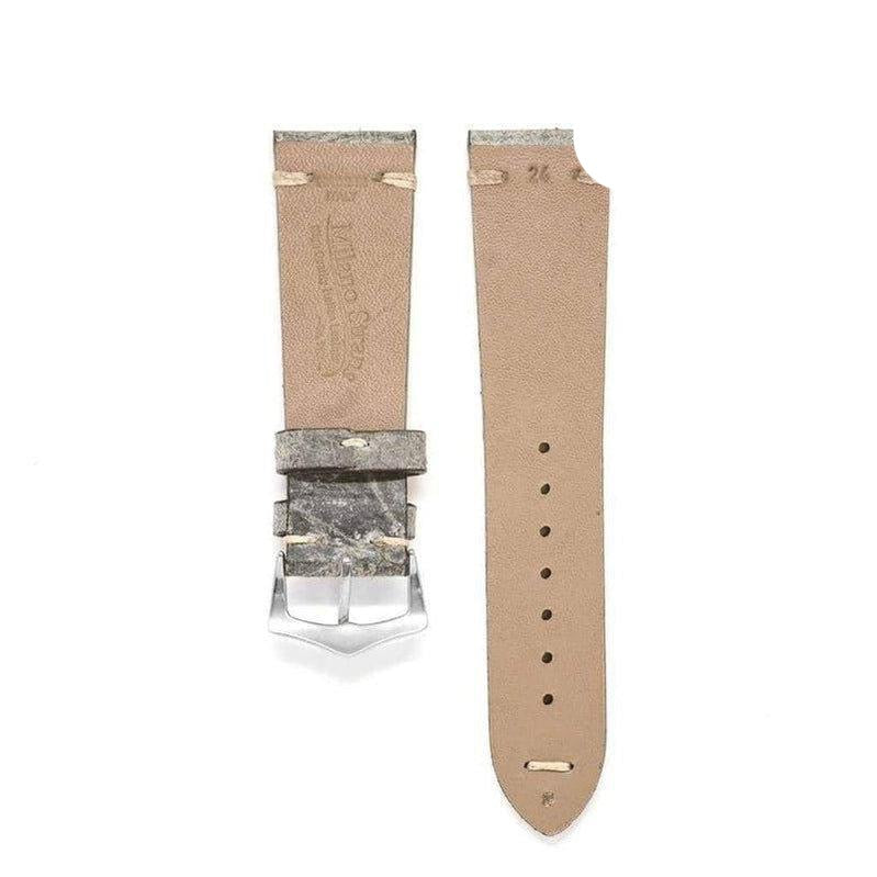 Grey Leather Vintage Watch Strap - Grey color