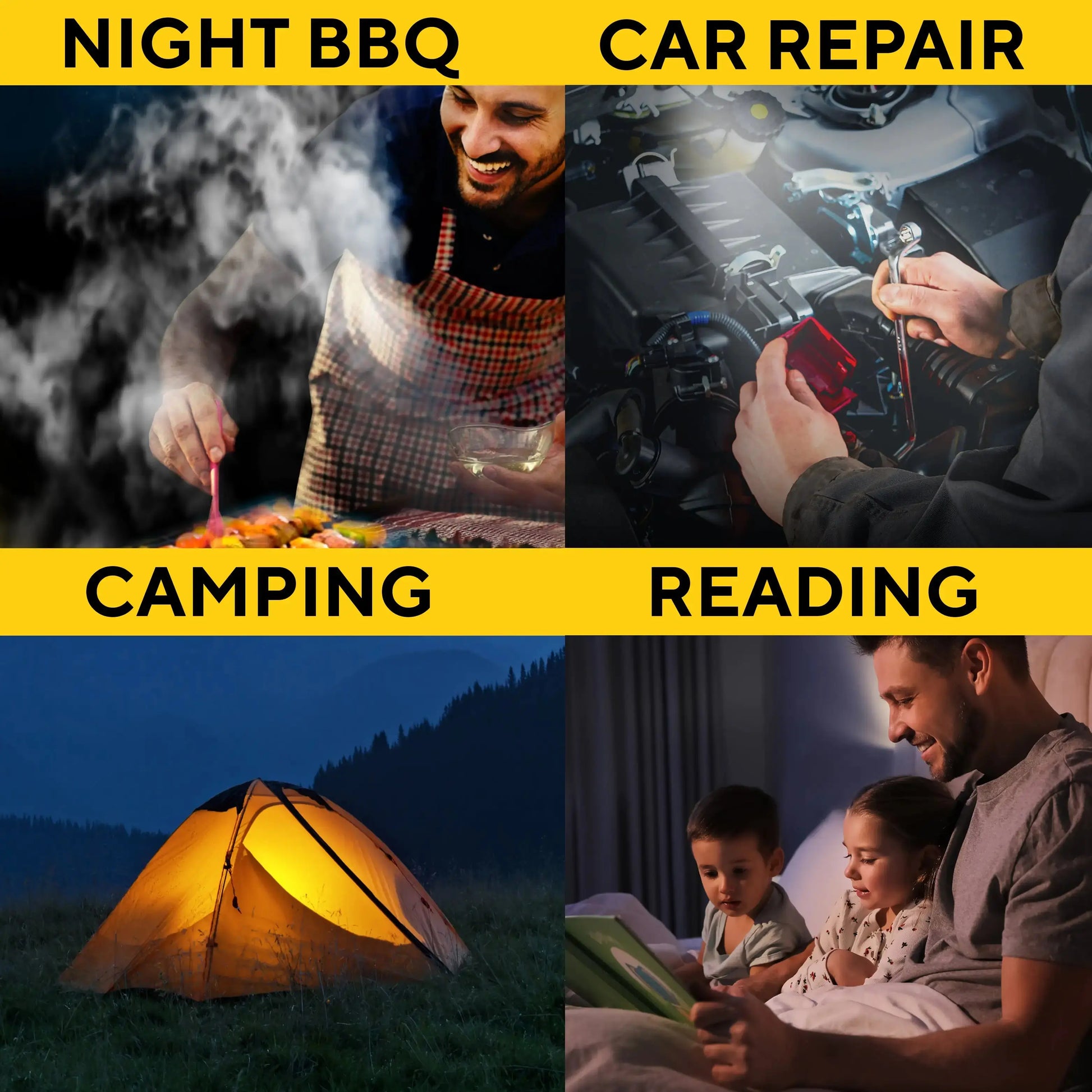 GrillGlow Magnetic LED Lights - Dual Flexible Grill Lighting