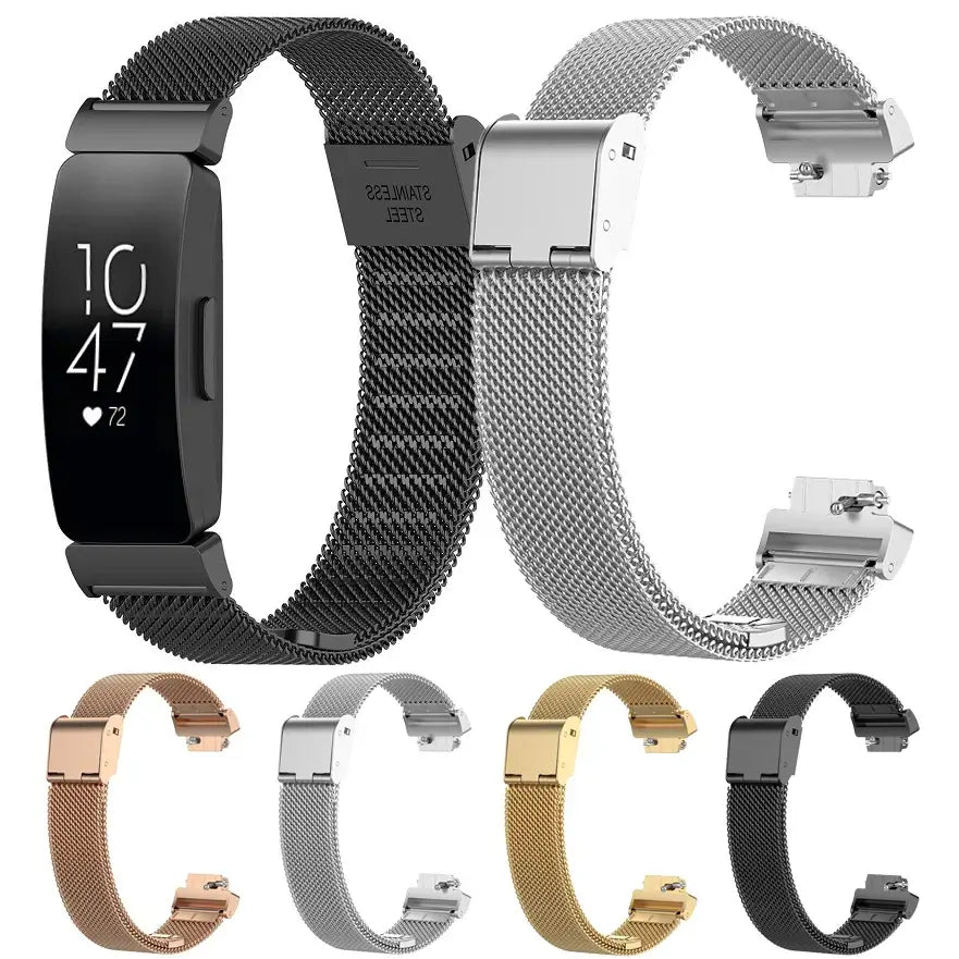 Fitbit Inspire 3, 2, 1, HR Stainless Steel Band - Elegant Strap