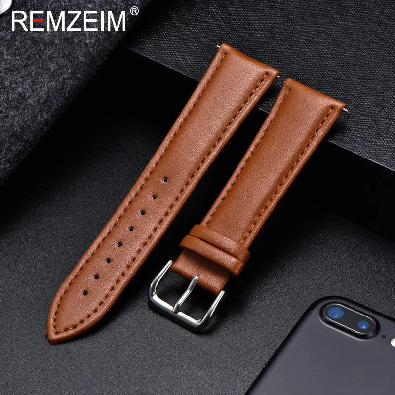 Polar Leather Watch Band For Smartwatch Calfskin Replacement Strap Buckle